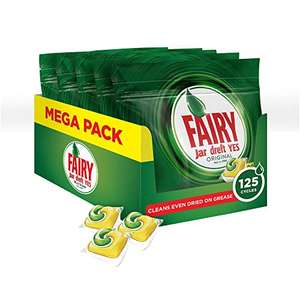 Fairy Original All In One Dishwasher Tablets, Lemon, 125 Capsules £14.54 S&S