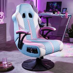 X-Rocker Adrenaline Gaming Chair - Baby Blue Pedestal (free C&C)