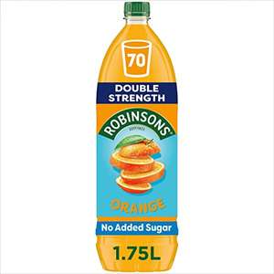 Robinsons Double Strength Orange No Added Sugar Squash,1.75 l - £1.75 (£1.58 subscribe and save) @ Amazon