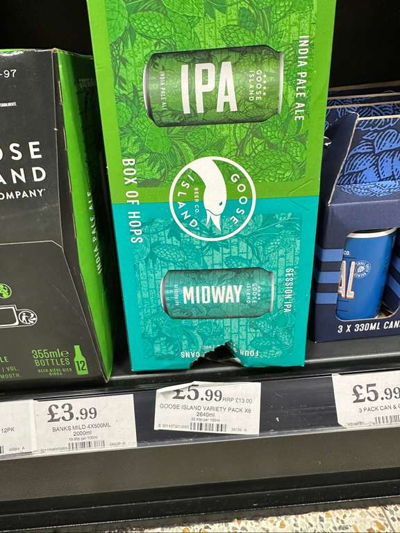 Goose IPA and Midway 8 cans for £5.99 Home Bargains