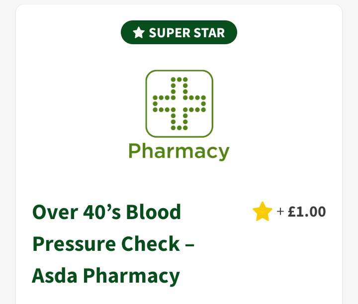 Over 40's Blood Pressure Checks + £1 in your cash pot Via Rewards app