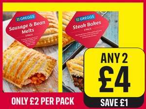 Greggs Steak Bakes and others Two for £4 @ Iceland
