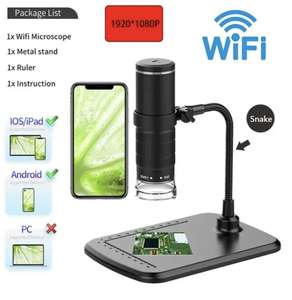 Wireless Digital Microscope 50X-1000X Magnification Portable Handheld USB Microscopes with Flexible Stand - Sold By GeForest Store