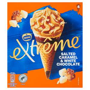 Extreme Salted Caramel & White Chocolate Ice Cream Cones 4 x 120ml (480ml) £2.25 @ Co-Operative
