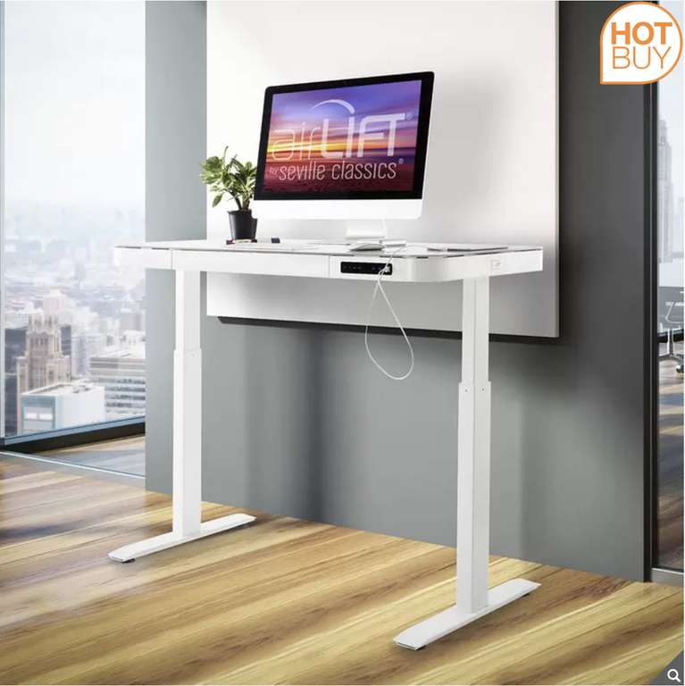 Seville Airlift Height Adjustable White Standing Desk £279.89 (Members Only) @ Costco