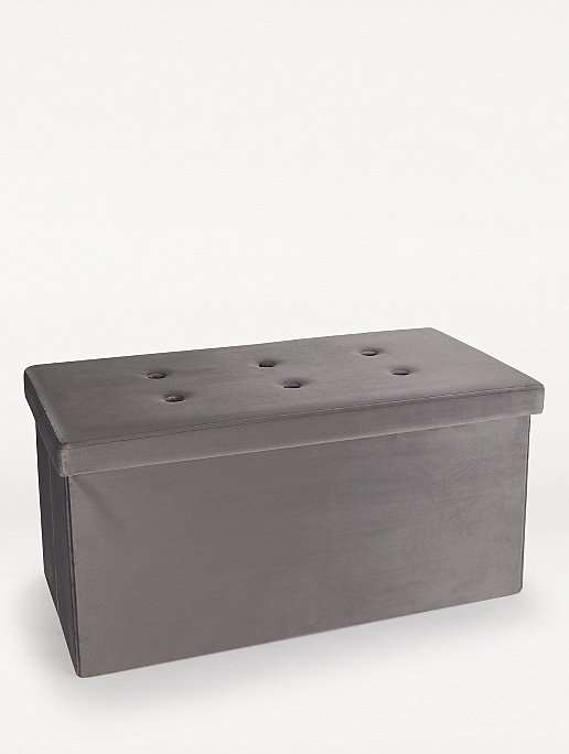 Long Charcoal Velvet Storage Ottoman £11. + free click and collect @ George (Asda)