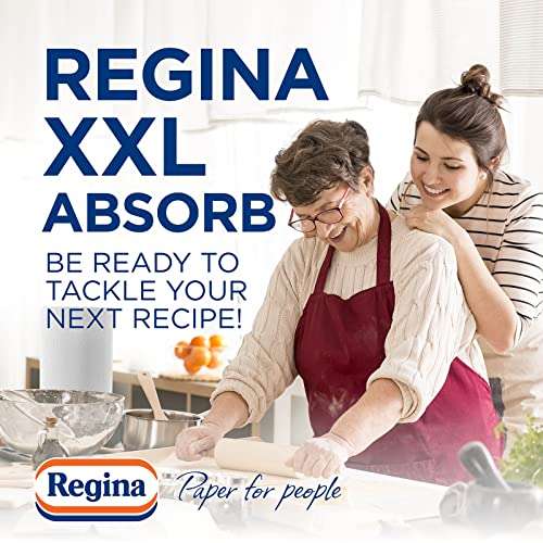 Regina XXL Absorb Kitchen Roll - 8 Rolls, 600 Extra Large Sheets, 2 Layers, 8 Count £12 @ Amazon