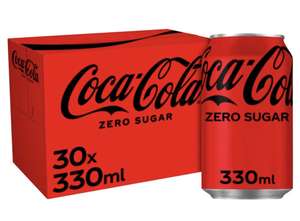 Coca-Cola Zero Sugar. 30 x 330ml Cans + £2 cashpost reward
