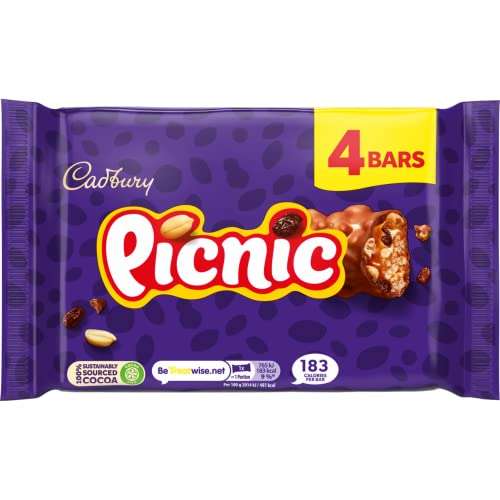 Cadbury Picnic Chocolate Bar, 128 g Pack of 1 (Usually dispatched within 1 to 3 weeks) @ Amazon
