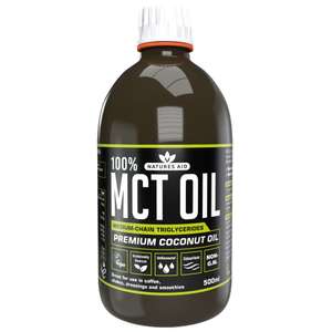 Natures Aid 100% Pure MCT Oil 500ml / £6.80 S&S / £5.29 with voucher on 1st S&S & Maximum Discount