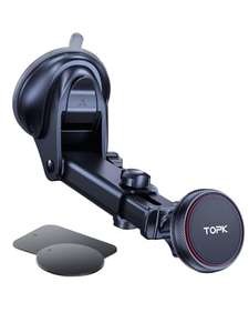 TOPK Phone Holder for Cars, Magnetic Car Phone Holder Mount for Windshield and Dashboard, Adjustable Long Arm - sold by ~TOPK - FBA