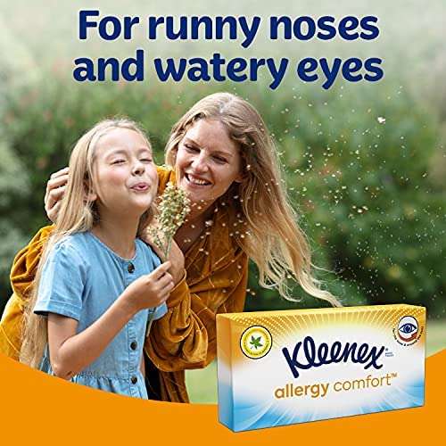 Kleenex Allergy Comfort Tissues - 56 Count, Pack of 12 Tissue Boxes - £15.30 (£1.28/box) or £13.77 S&S (£1.15/box) @ Amazon