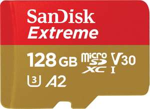 SanDisk 128GB Extreme microSDXC card for Action Cams and Drones + SD adapter + RescuePRO Deluxe, up to 190 MB/s, with A2 App Performance