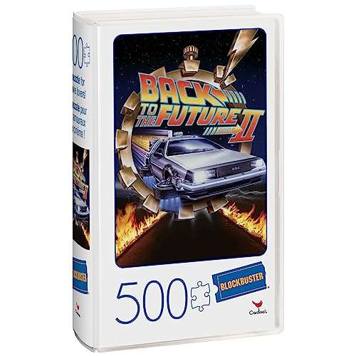 Back to the Future II Movie 500-Piece Puzzle in Plastic Retro Blockbuster VHS Video Case