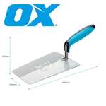 OX PRO Series Plasterers / Builders Carbon Steel Bucket Trowel with Dura grip Soft handle– 7” Large, with Applied Voucher