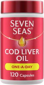 Seven Seas, Cod Liver Oil Tablets, High Strength, 120 Capsules, with Omega-3, Fish Oil, Vitamin D & A, One A Day - £5 / £4.50 S&S @ Amazon