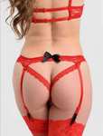 Lovehoney Seduce Me Red Push-Up Crotchless Cut-Out Body in Red With Code