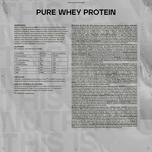 Bulk Pure Whey Protein Powder, Raspberry, 1kg - £14.29 @ Amazon