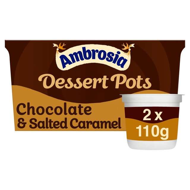 Ambrosia Dessert Pot Chocolate & Salted Caramel/Mint Chocolate 220g Try for £1 via Shopmium app