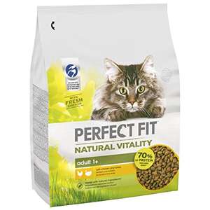 2.4 kg (Pack of 3) Perfect Fit Natural Vitality Dry Cat Food Adult 1+ - Complete dry food for adult cats rich in chicken & turkey £13 Amazon