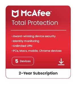 McAfee Total Protection 2024, 2 Years Subscription Code Via Email - Amazon Media EU S.à r.l.