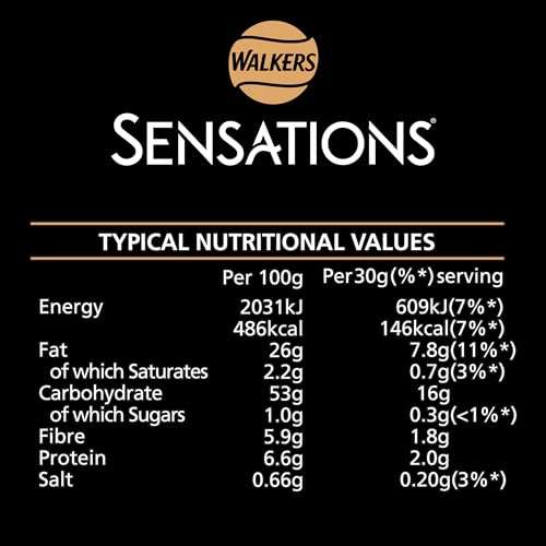 Walkers Sensations Salt & Black Peppercorn Crisps 150g - 95p / 85p S&S