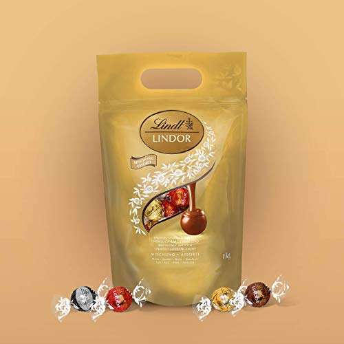 Lindt Lindor Assorted Chocolate Truffles Bag - approx. 80 Balls, 1kg - Assortment £16.67 with voucher / £15.42 via Subscribe & Save @ Amazon