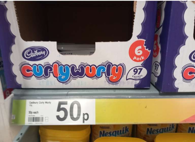 Cadbury Fudge, Curlywurly & Freddo 6pk 50p each @ Asda Ferring