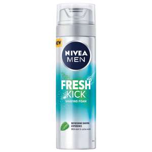 Nivea Men Fresh Kick Shave Foam 200ml - £1.40 + Free Click& Collect @ Wilko