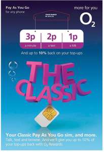 O2 Classic SIM Cards x 2 - 20p at checkout @ sim-cards / eBay