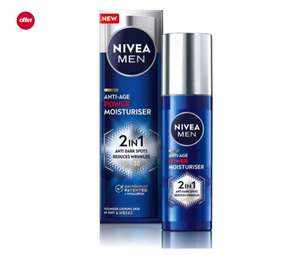 Half price Nivea MEN skincare - e.g Anti-Age Power Moisturiser with Luminous630 & Hyaluronic Acid + £1.50 click and collect