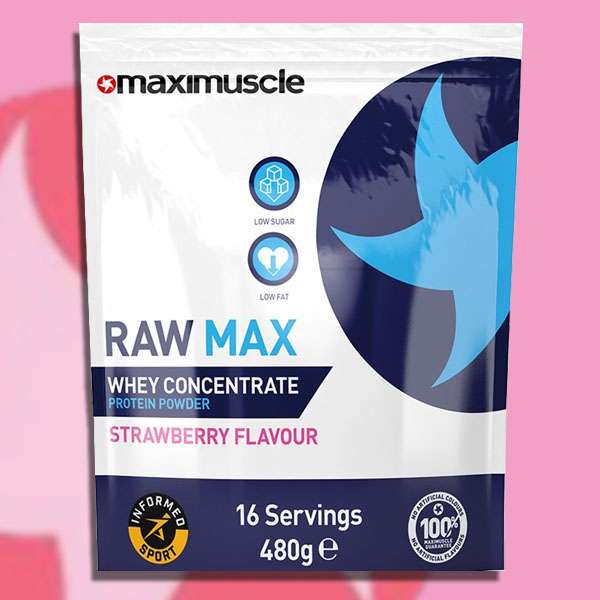 1 x MaxiMuscle Raw Max Whey Concentrate Strawberry Protein Powder 480g (B.B.: End Oct.2022) £6.99 or £11.98 for 2 delivered @ discountdragon