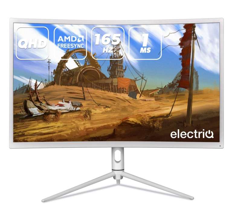 electriq 27" QHD 165Hz Curved Gaming Monitor "HDR 1000" "USB-C" £239.97 / £245.96 delivered @ Laptops Direct