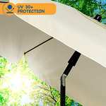 SUNMER 2M Ivory Beach Umbrella/Parasol, Water Repellent, UV Light Protection, With Tilt Mechanism - Sold by NETTA Direct FBA