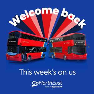 FREE Single/DaySaver Tickets For Travel 2nd - 8th December - Go North East Buses