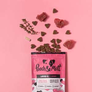 Free bag of Pooch & Mutts Love-ly Lamb Meat Treats - just pay postage, via Three+ Rewards App