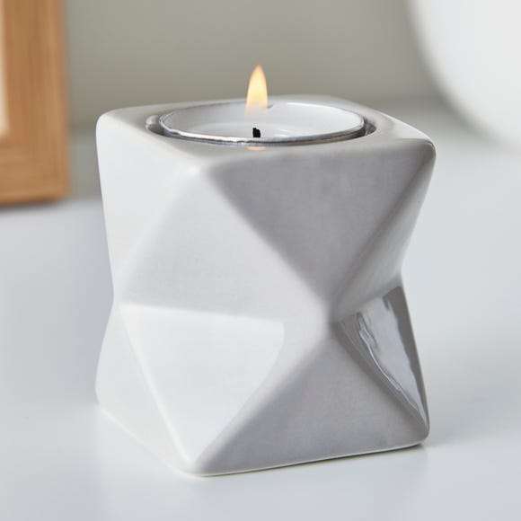 Geometric Tealight Holder 6cm Grey - £0.75 + Free click and collect (Limited Stock) @ Dunelm