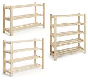 Karee Pine Wood Shoe Storage Rack 3 Shelf - 14.40 / 4 Shelf - £18.40 / 5 Shelf - £22.40 | Argos Home 2 Shelf - £4.80 - W/Code (Free C&C)