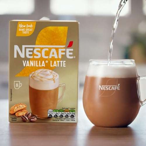 Nescafe Vanilla Latte Instant Coffee 8 x 18.5g Sachets (case of Pack of 6) 48 sachets - £7.65 - £8.10 with S&S