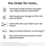 Samsung Galaxy S24 Ultra, 12GB RAM, 512GB + Watch6 (claim) + Free case and tempered glass + £30 Store Credit + Disney+12m W/Voucher