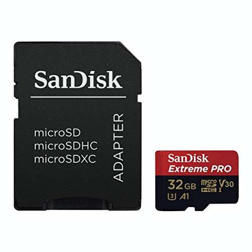 SanDisk Extreme Pro 32 GB microSDHC Memory Card + SD Adapter with A1 App Performance + Rescue Pro Deluxe - £9.99 @ Amazon