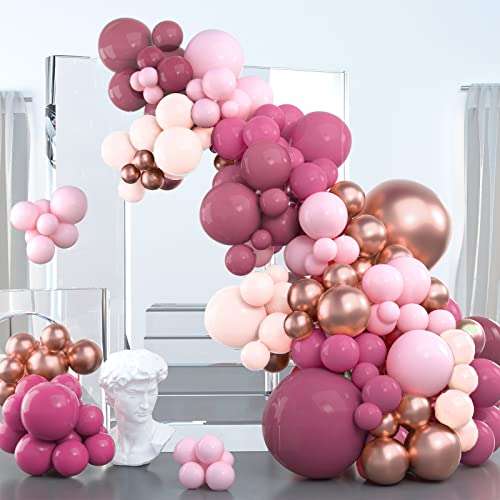 PartyWoo Retro Pink Balloon Garland, 102 pcs Shades of Pink Balloons  Different Sizes - Sold by PARTYWOO