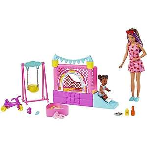Barbie Skipper Babysitters Inc. Bounce House Playset with Skipper Babysitter Doll, Toddler Doll, Swing & Accessories
