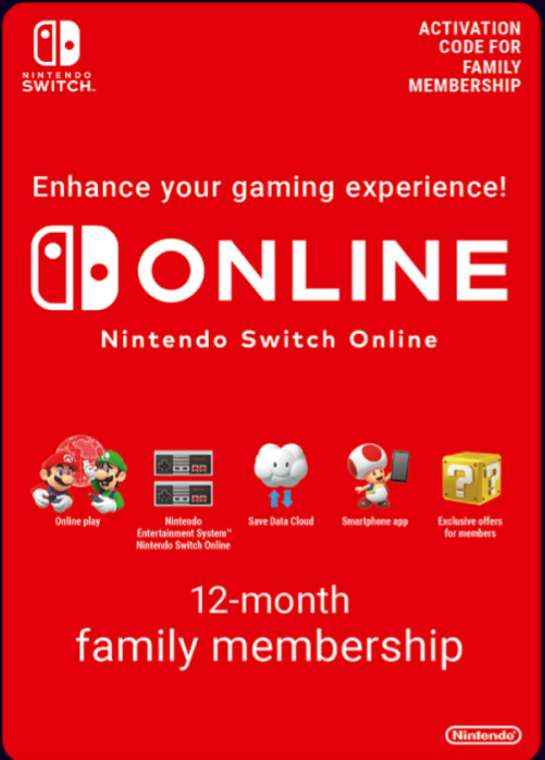 Nintendo Switch Online 12-Month (365 Day) Family Membership Switch - £22.99 @ CDKeys