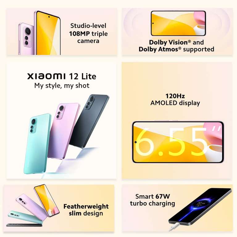 New Xiaomi 12 Lite 5G, 6GB 128GB, 120Hz AMOLED Display, Snapdragon 778G, 108MP - £253 with 1 month plan @ O2 Refresh