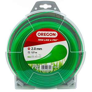 Oregon String Trimmer Line, Replacement Nylon Strimmer Wire & Brushcutters, Universal Fit, All Purpose, Round Cord, 2mm x 127m Spool, Green