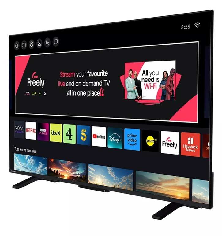 Toshiba 55UV2F53DBU 55-inch 4K Ultra HD Smart Freely TV - TRU Resolution,HDR10, Dolby Vision & Audio