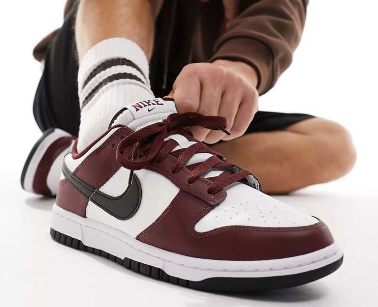 Men’s Nike Dunk Low CP2 trainers in dark red and white half price with code for members