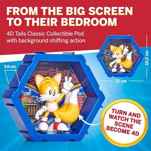 WOW! PODS 4D Classic Tails, Unique Connectable Collectable Bobble-head figure that Bursts from their World into Yours, Wall or Shelf Display