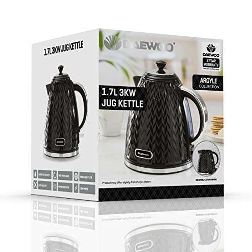 Daewoo SDA1773 Argyle Collection, 1.7L, Electric Kettle With Removable Lid and Filter